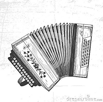 Hand drawn accordion Vector Illustration