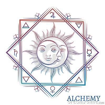 Hand drawn alchemy symbol Vector Illustration