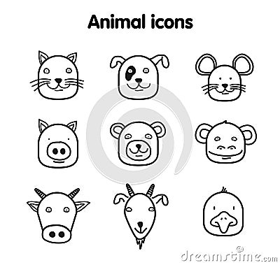 Hand drawn animal illustration - icons Cartoon Illustration