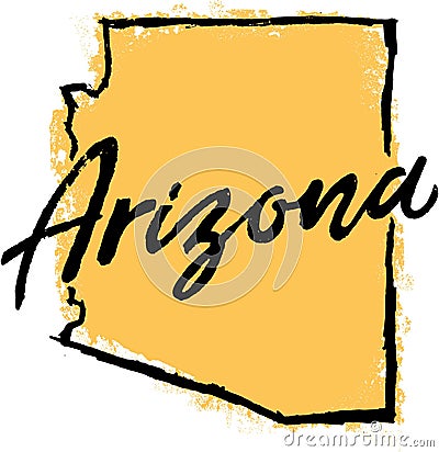 Hand Drawn Arizona State Sketch Vector Illustration