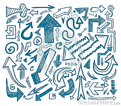 Hand drawn arrow doodles Vector Illustration