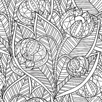 Hand drawn artistic ethnic ornamental patterned floral frame Vector Illustration