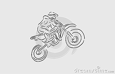 Hand drawn artistic flow shape motocross Stock Photo