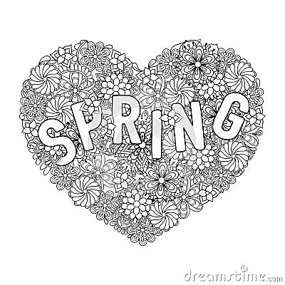 Hand drawn artistically ethnic ornamental patterned Spring with Vector Illustration