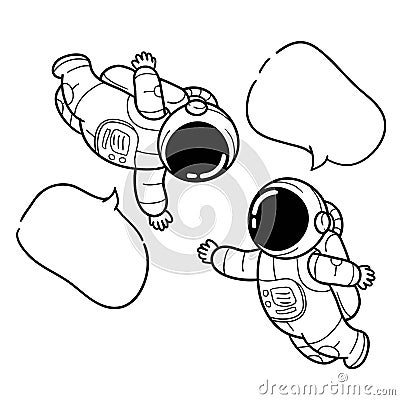 Hand drawn astronaut message Stock Photo