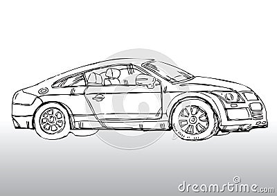 Hand drawn automobile Vector Illustration