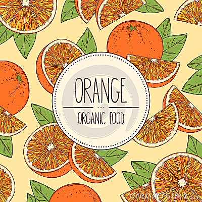 Hand-drawn banner oranges Vector Illustration