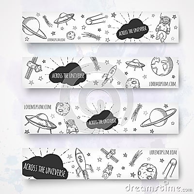 Hand drawn banner template. Vector Illustration