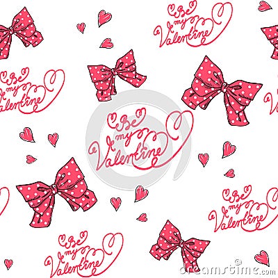 Hand drawn beautiful, cute, valentine girl in love. Vector Illustration