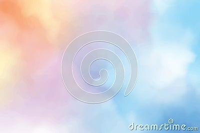 beautiful sweet cotton candy twilight sky watercolor background eps10 vectors illustration Vector Illustration