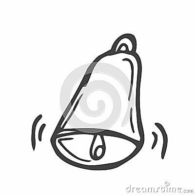 Hand drawn bell. Simple vector icon sketch Vector Illustration