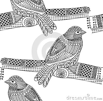 Hand drawn bird Vector Illustration