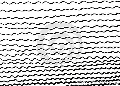 Hand drawn black waves on white background Stock Photo