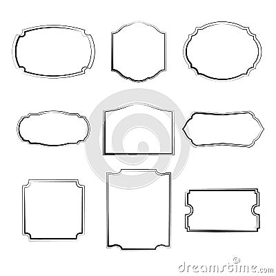 Hand drawn black and white label Vector Illustration