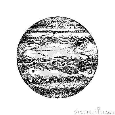 Hand drawn planet Jupiter Vector Illustration