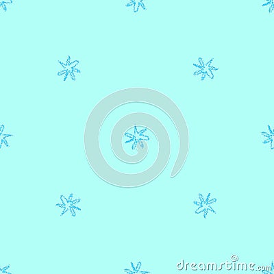 Hand Drawn blue Snowflakes Christmas Seamless Patt Stock Photo