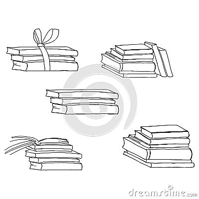 Hand drawn books illustration for your design. Doodle design Vector Illustration