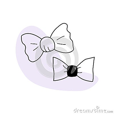 Hand drawn bows doodle style, vector illustration isolated on white Vector Illustration