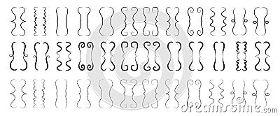 Hand drawn brace bracket or curly brackets icons Vector Illustration