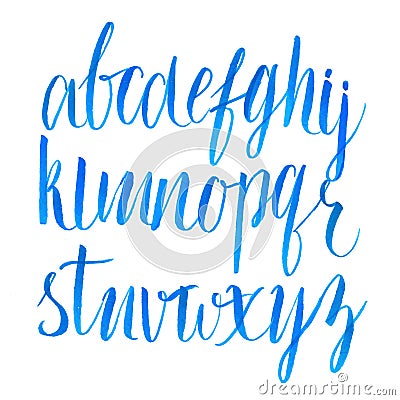 Hand drawn brush script font. Vector type Vector Illustration