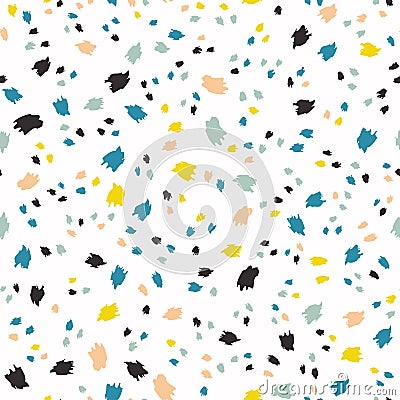 Hand drawn brush stokes seamless pattern. Vector Illustration