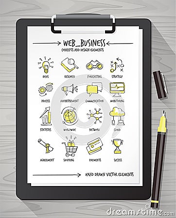 Hand drawn business concepts Vector Illustration