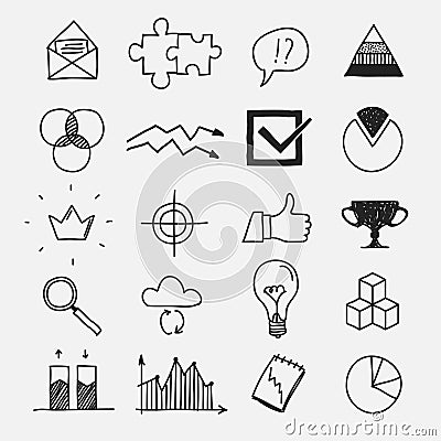 Hand drawn business doodle sketches infographic Vector Illustration