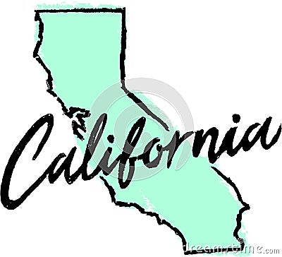 Hand Drawn California State Design Vector Illustration