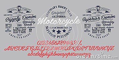 Hand drawn calligraphy typeface for logos.Outdoor poster advertising inspired font Stock Photo