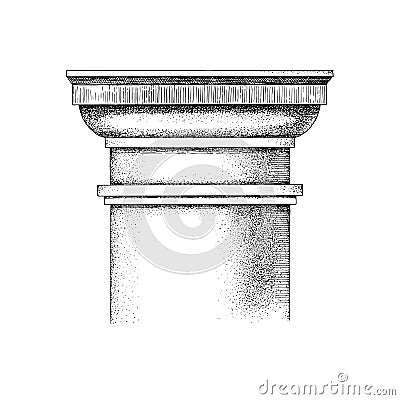 Hand drawn Capital of the Tuscan order Vector Illustration