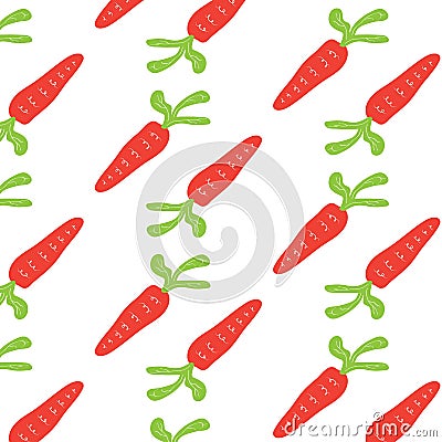 Hand drawn carrot pattern. Seamless Pattern. Print texture. Fabric design. Vector Illustration