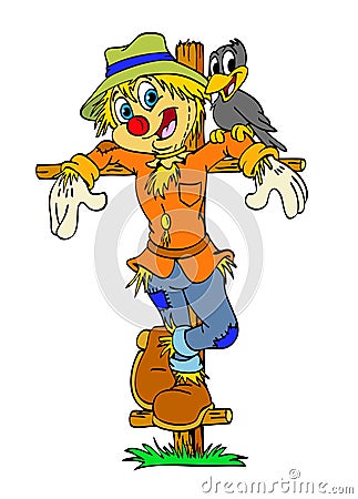 Happy Scarecrow Stock Photo