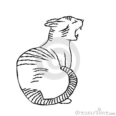 Hand drawn of a Cat-Vector Illustration Vector Illustration