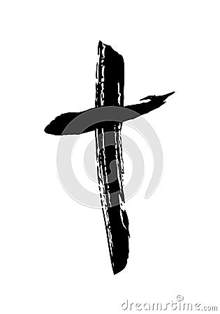 Hand drawn christian cross symbol Vector Illustration