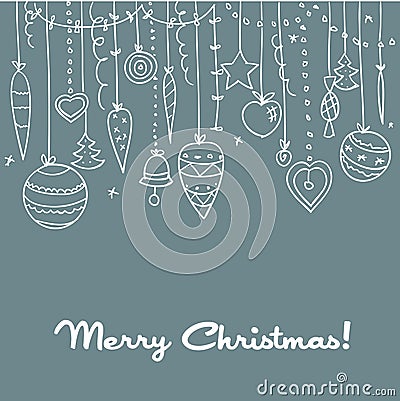 Hand drawn Christmas background Vector Illustration