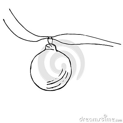 Hand drawn Christmas decorations isolated on a white background. Vector Illustration