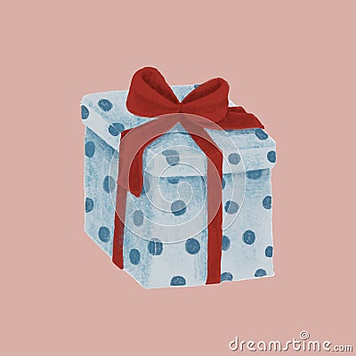 Hand drawn Christmas present illustration Vector Illustration