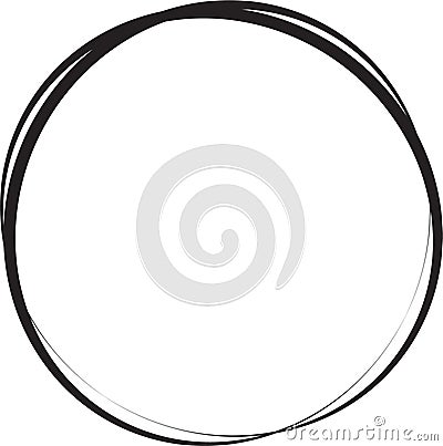 Hand drawn circle line sketch. Vector circular scribble doodle round circles for message note mark design element. Pencil or pen Vector Illustration