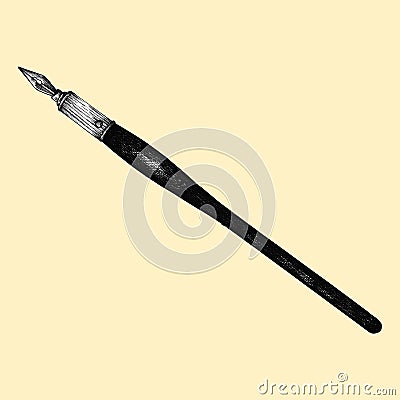 Hand drawn classic fountain pen Stock Photo