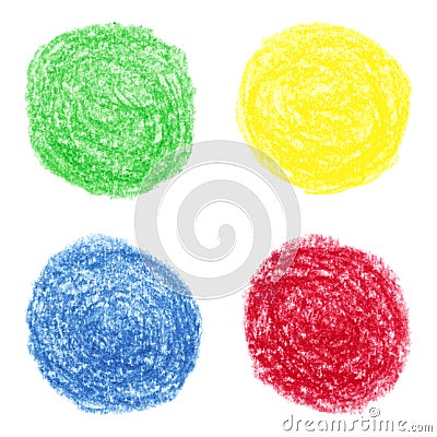 Hand drawn colored crayon spots Vector Illustration