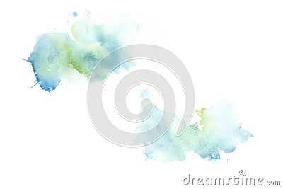 Hand drawn colorful watercolor abstract stains isolated Stock Photo