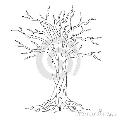 Hand drawn contour of tree Vector Illustration
