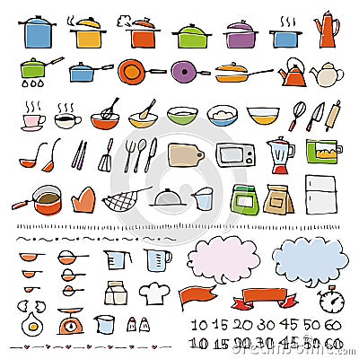 Hand drawn cookware sketch icon Vector Illustration