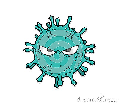 Coronavirus virus cartoon doodle illustration Vector Illustration