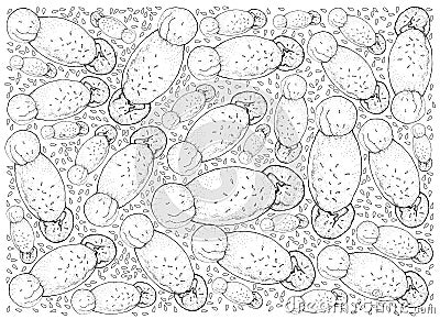 Hand Drawn of Cougnou or Bread of Jesus Background Vector Illustration