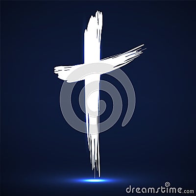 Hand drawn cross, grunge cross Stock Photo