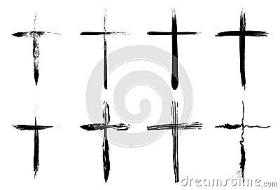 Hand drawn crosses collection Vector Illustration