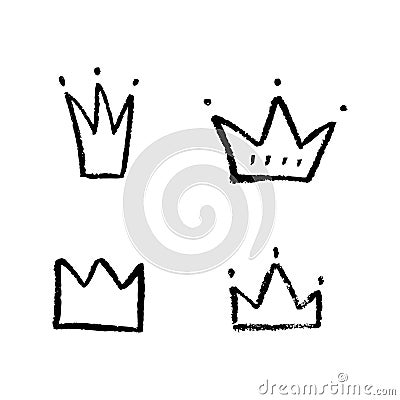 Hand drawn crowns Vector Illustration