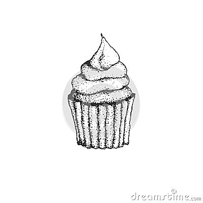 Hand drawn cupcake Vector Illustration