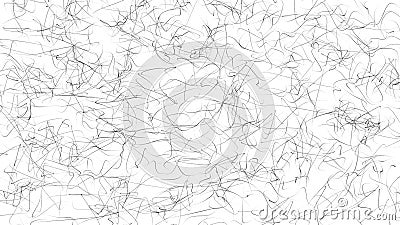 Hand drawn curved lines chaos scrawls. Random chaotic pattern. Abstract artwork Stock Photo